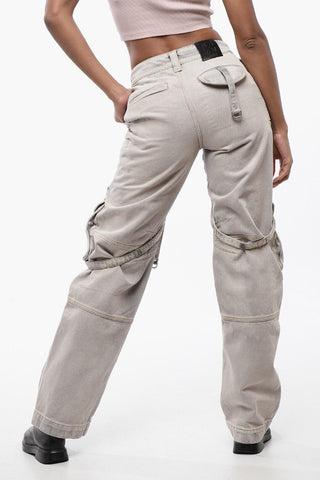 Cargo-Jeans Baggy Fit mit gebleichtem Effekt und Harness-Style-Details 22cm