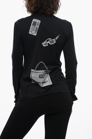 Jersey Top with XRay Graphic Print