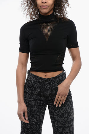 Top Seamless in Mesh con Dettaglio Open-Back