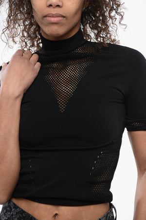 Top Seamless in Mesh con Dettaglio Open-Back