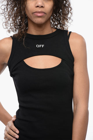 Mini Double-Layer Dress with Embroidered Logo