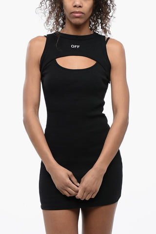 Mini Double-Layer Dress with Embroidered Logo