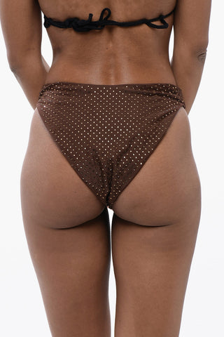 Draped Slip Swimsuit with Strass