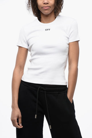 FOR EVER Ribbed Crew-neck T-Shirt