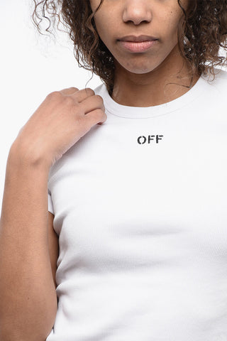 FOR EVER Ribbed Crew-neck T-Shirt