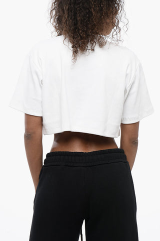FOR EVER Ribbed Crew-neck Cropped T-Shirt