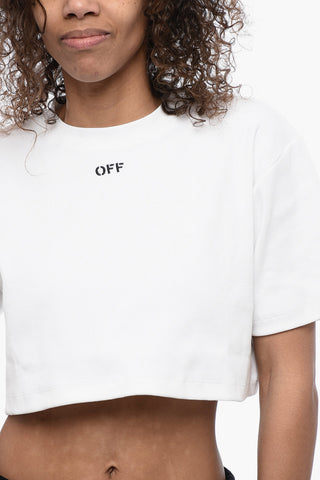 FOR EVER T-Shirt Girocollo Crop a Costine