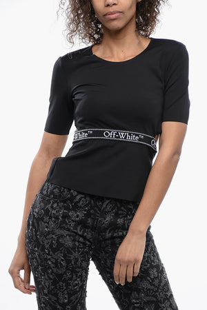 Enganliegendes Kurzarm-Top mit Cut-Out-Detail