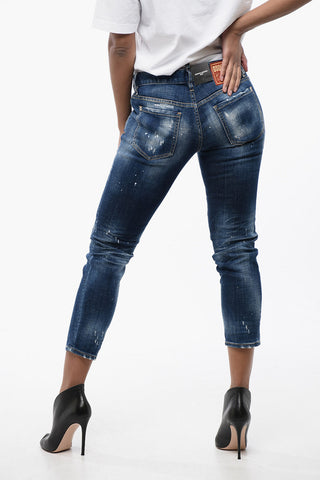 Distressed Effect JENNIFER CROPPED JEANS Denims 16cm