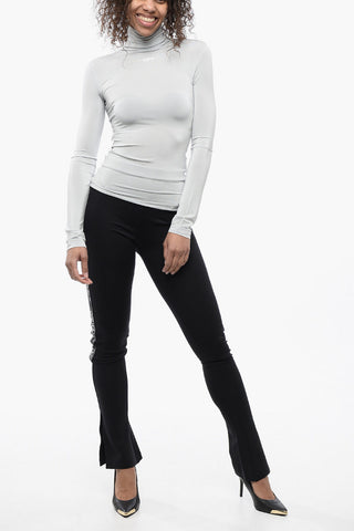 Stretchy Turtleneck Top with Logo