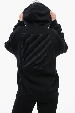 Brushed Cotton Hoodie Embroidered On The Back