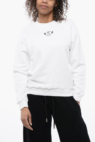 Bandana-Embroidered Brushed Cotton Crew-neck Sweatshirt
