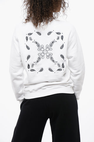 Bandana-Embroidered Brushed Cotton Crew-neck Sweatshirt