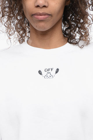 Bandana-Embroidered Brushed Cotton Crew-neck Sweatshirt