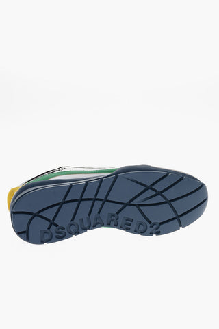 Leather Low Sneakers with Contrasting Details