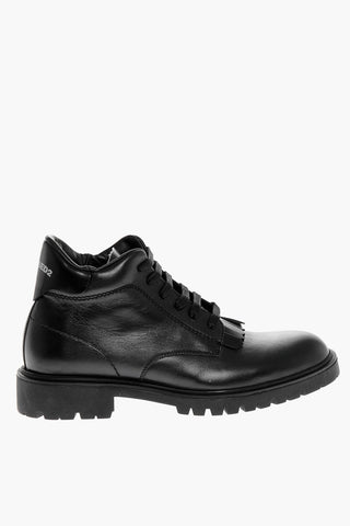 Leather Kiltie Ankle Boots