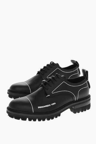 Scarpa in Pelle Allacciata con Suola Carrarmata