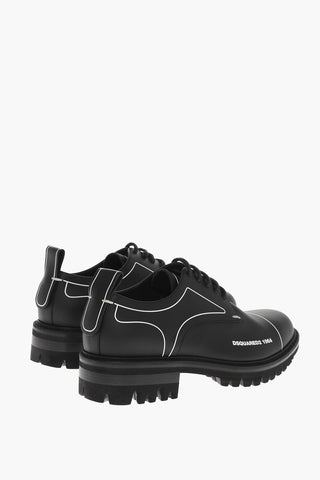 Scarpa in Pelle Allacciata con Suola Carrarmata