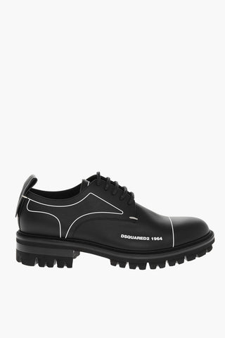 Scarpa in Pelle Allacciata con Suola Carrarmata
