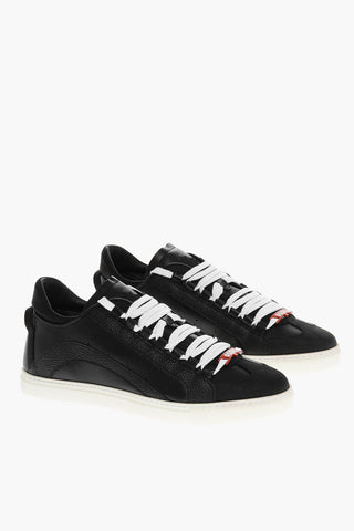 Sneakers Basse in Pelle con Desing Allacciato