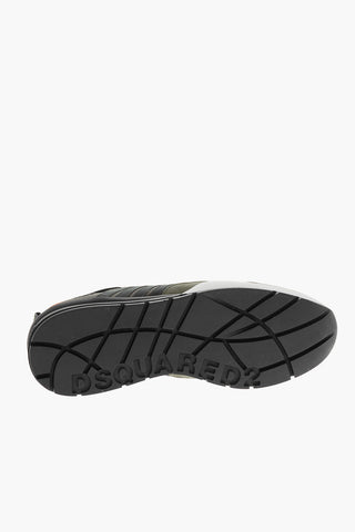 Technical Fabric and Nubuck Low Top Sneakers with Contrasting Strings