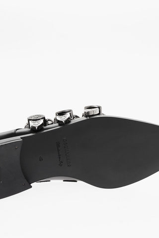 Leather Triple Strap Monk Shoes