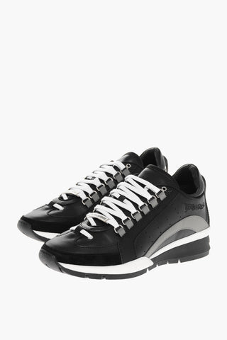 Leather Low Sneakerswith Embroidered Details