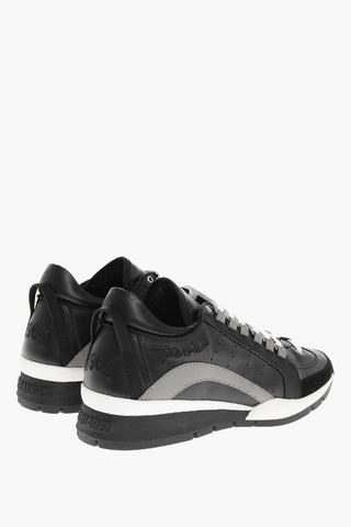 Leather Low Sneakerswith Embroidered Details