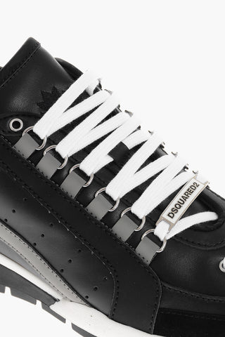Leather Low Sneakerswith Embroidered Details