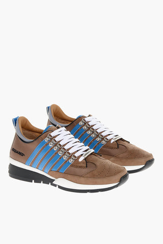 Tech Fabbric and Suede Low Sneakers with Contrasting Details