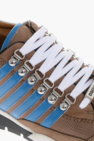 Tech Fabbric and Suede Low Sneakers with Contrasting Details