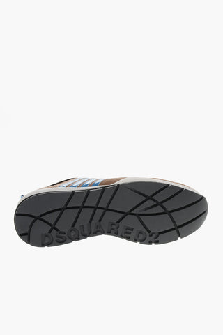 Tech Fabbric and Suede Low Sneakers with Contrasting Details