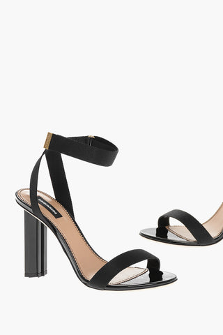 Vinyl Ankle Strap Sandals Heel 9cm