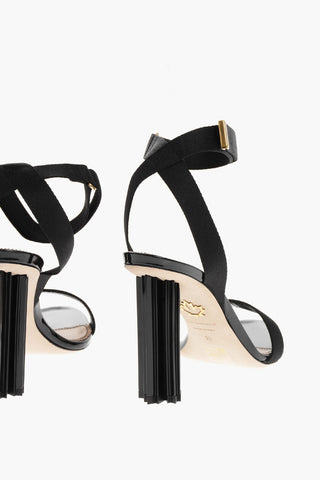 Vinyl Ankle Strap Sandals Heel 9cm