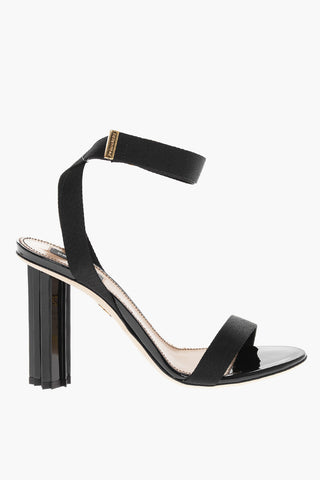Vinyl Ankle Strap Sandals Heel 9cm