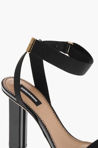 Vinyl Ankle Strap Sandals Heel 9cm
