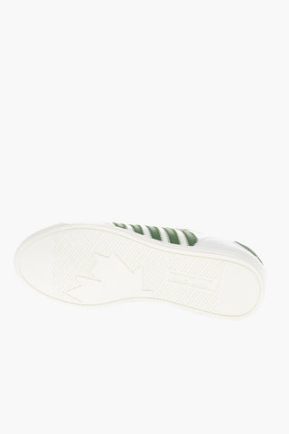 Leather Low Top Sneakers with Contrasting Details