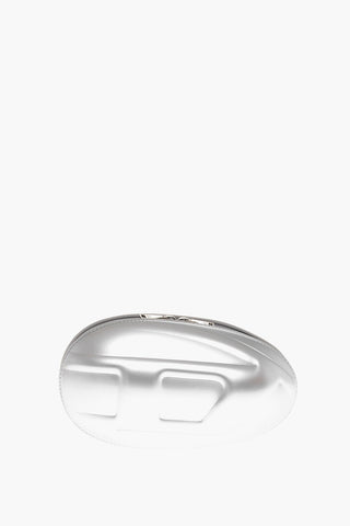 Oval Shaped Rigid 1-DR FOLD Clutch Bag with Embossed Oval D Logo