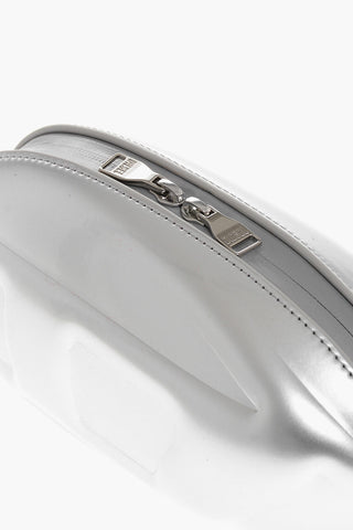 Oval Shaped Rigid 1-DR FOLD Clutch Bag with Embossed Oval D Logo