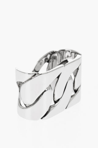 Silver-Effect Thumb Ring with Cut-Out Details