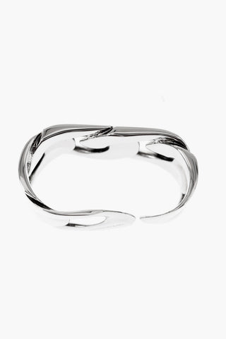 Silver-Effect Thumb Ring with Cut-Out Details