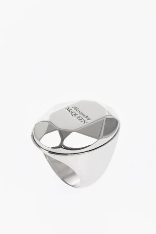 Anello Sigillo in Ottone Effetto Argentato