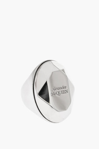 Anello Sigillo in Ottone Effetto Argentato