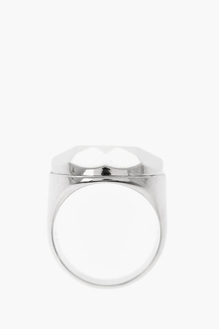 Anello Sigillo in Ottone Effetto Argentato