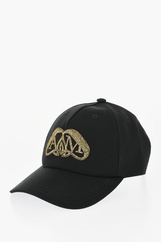 Cappello da Baseball in Lana con Ricamo in Lurex