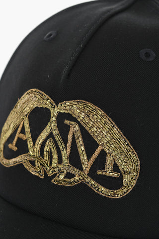 Cappello da Baseball in Lana con Ricamo in Lurex