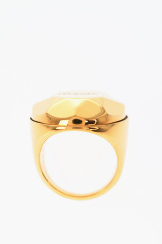 Golden Effect Brass Signet Ring