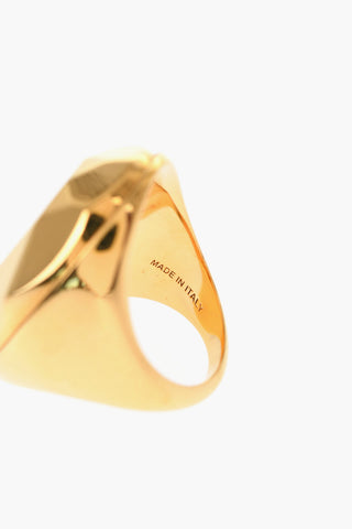 Golden Effect Brass Signet Ring