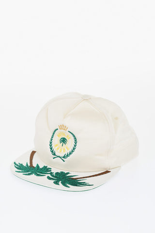 Cappello Da Baseball in Satin Con Ricamo a Contrasto