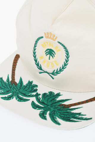 Cappello Da Baseball in Satin Con Ricamo a Contrasto